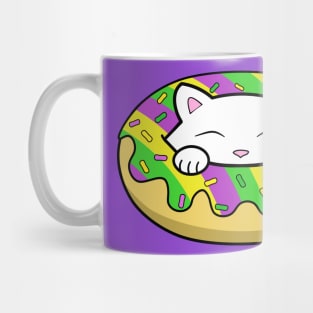 Mardi Gras Cat Donut Mug